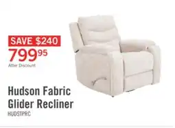 The Brick Hudson 40 Chenille Fabric Glider Reclining Chair with Dual Cupholders - Taupe offer