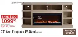The Brick Axel 74 Modern Electric Fireplace TV Stand with Storage and Cable Management for TVs up to 85- Taupe offer