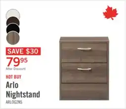 The Brick Arlo Bedside 2-Drawer Nightstand, 18.3W x 22H, Made in Canada - Grey/Brown offer