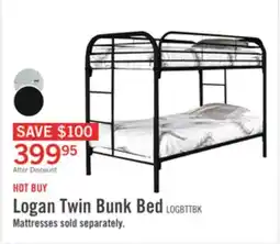 The Brick Logan Bunk Bed with Ladders & Guard Rail for Kids, Black Metal - Twin/Twin offer