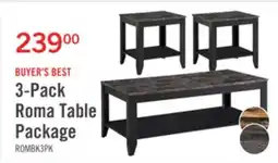 The Brick Roma 47.5 3-Pack Coffee + 2 End Tables with Shelf - Black Marble Look offer