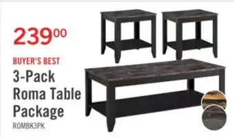 The Brick Roma 47.5 3-Pack Coffee + 2 End Tables with Shelf - Black Marble Look offer