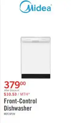 The Brick Midea 24 Front-Control Dishwasher with Interior Light - MDF24P2BWW offer