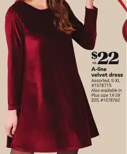 Giant Tiger A-line velvet dress offer