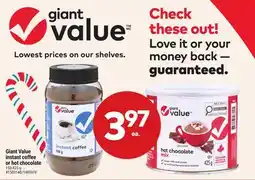Giant Tiger Giant Value instant coffee or hot chocolate offer