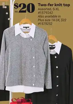 Giant Tiger Two-fer knit top offer