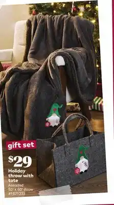 Giant Tiger Holiday throw with tote offer