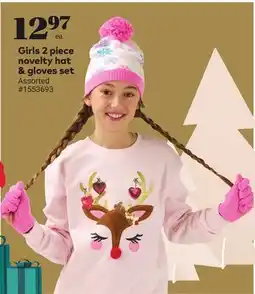 Giant Tiger Girls 2 piece novelty hat & gloves set offer