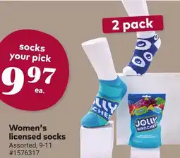 Giant Tiger Women's licensed socks offer
