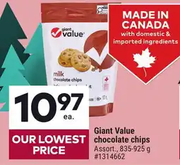 Giant Tiger Giant Value chocolate chips offer