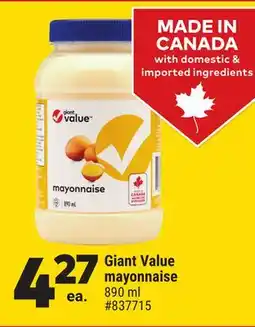 Giant Tiger Giant Value mayonnaise offer