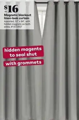 Giant Tiger Magnetic blackout linen-look curtain offer