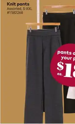 Giant Tiger Knit pants offer