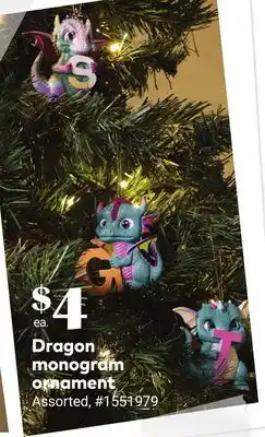 Giant Tiger Dragon monogram ornament offer