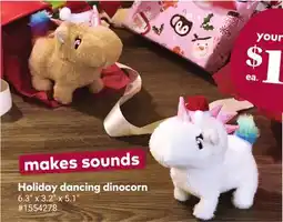 Giant Tiger Holiday dancing dinocorn offer