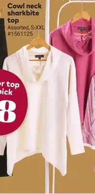 Giant Tiger Cowl neck sharkbite top offer