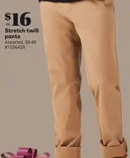 Giant Tiger Stretch twill pants offer