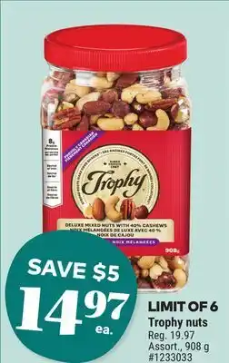 Giant Tiger Trophy nuts offer