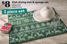 Giant Tiger Dish drying mat & sponge set offer