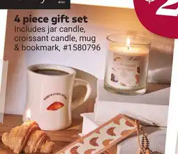 Giant Tiger 4 piece gift set Includes jar candle, ns croissant candle, mug & bookmark offer