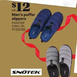 Giant Tiger Men's puffer slippers offer