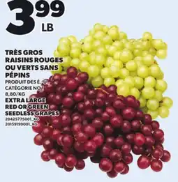 Provigo EXTRA LARGE RED OR GREEN SEEDLESS GRAPES offer