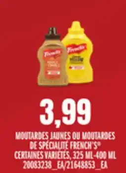 Provigo MOUTARDES JAUNES OU MOUTARDES DE SPÉCIALITÉ FRENCH'S offer