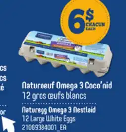 Provigo NATUREGG OMEGA 3 NESTLAID 12 LARGE WHITE EGGS offer