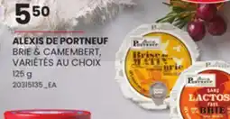 Provigo ALEXIS DE PORTNEUF BRIE & CAMEMBERT, 125 G offer