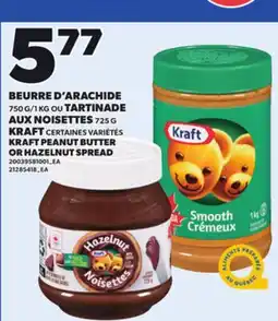 Provigo KRAFT PEANUT BUTTER, 750 G/1 KG OR HAZELNUT SPREAD, 725 G offer