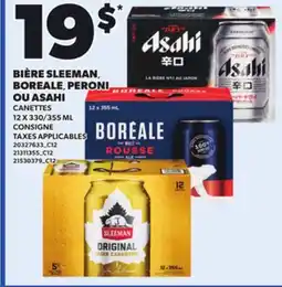 Provigo BIÈRE SLEEMAN BOREALE, PERONI OU ASAHI CANETTES, 12 X 330/355 ML offer