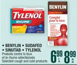 Jean Coutu BENYLIN, SUDAFED, SINUTAB, TYLENOL Selected cough and cold products offer