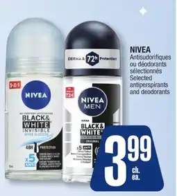 Jean Coutu NIVEA Selected antiperspirants and deodorants offer