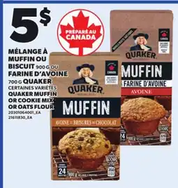 Provigo QUAKER MUFFIN OR COOKIE MIX, 900 G OR OATS FLOUR, 700 G offer
