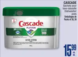 Jean Coutu CASCADE Dishwasher pods offer