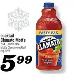 Marché Richelieu COCKTAIL CLAMATO MOTT'S | MOTT'S CLAMATO COCKTAIL offer