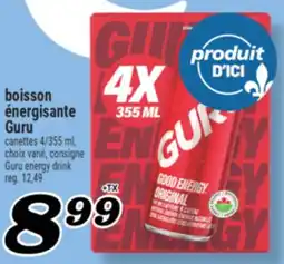 Marché Richelieu BOISSON ÉNERGISANTE GURU | GURU ENERGY DRINK offer