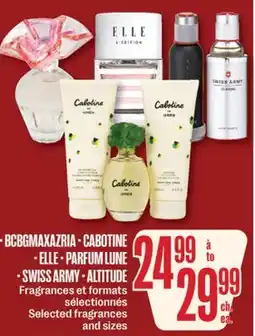 Jean Coutu BCBGMAXAZRIA, CABOTINE, ELLE, PARFUM LUNE, SWISS ARMY, ALTITUDE Selected fragrances and sizes offer
