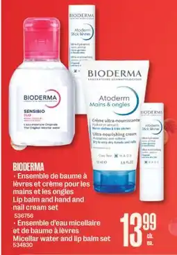 Jean Coutu BIODERMA Lip balm and hand and nail cream set, Micellar water and lip balm set offer
