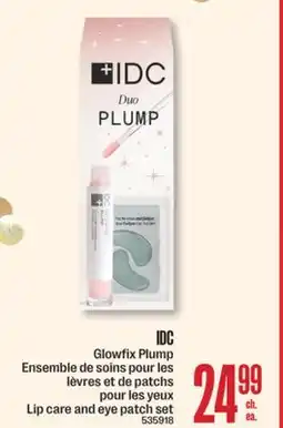 Jean Coutu IDC Glowfix Plump Lip care and eye patch set offer