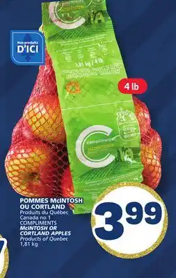 Marché Bonichoix COMPLIMENTS McINTOSH OR McINTOSH OR CORTLAND APPLES offer