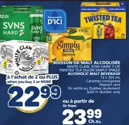 Marché Bonichoix WHITE CLAW, SVNS HARD 7-UP, TWISTED TEA OR SIMPLY SPIKED ALCOHOLIC MALT BEVERAGE offer
