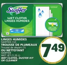 Marché Bonichoix SWIFFER (12), SWIFFER WET JET (1,25 L) WET CLOTHS, DUSTER KIT OR CLEANER offer