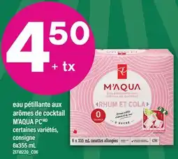 Maxi EAU PÉTILLANTE AUX ARÔMES DE COCKTAIL M'AQUA PC, 6x355 mL offer