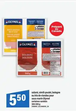 Maxi SALAMI, SIMILI-POULET, BOLOGNE OU TRIO DE VIANDES POUR | SOUS-MARIN OLYMEL, 300-500 g offer