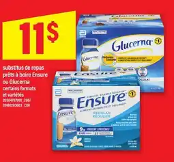 Maxi SUBSTITUS DE REPAS PRÊTS À BOIRE ENSURE OU GLUCERNA offer