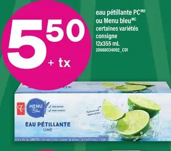 Maxi EAU PÉTILLANTE PC OU MENU BLEU, 12X355 ML offer