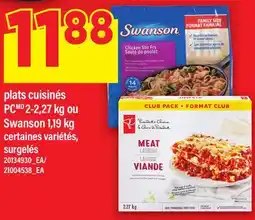 Maxi PLATS CUISINÉS PC 2-2,27 KG OU SWANSON 1,19 KG offer