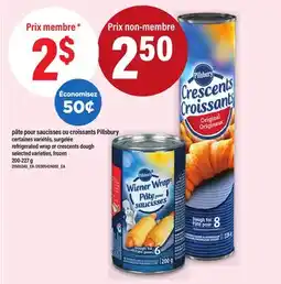 Maxi PÂTE POUR SAUCISSES OU CROISSANTS PILLSBURY | REFRIGERATED WRAP OR CRESCENTS DOUGH, 200-227 g offer