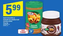 Maxi BEURRE D'ARACHIDE OU TARTINADE AUX NOISETTES KRAFT, 725 g-1 kg offer